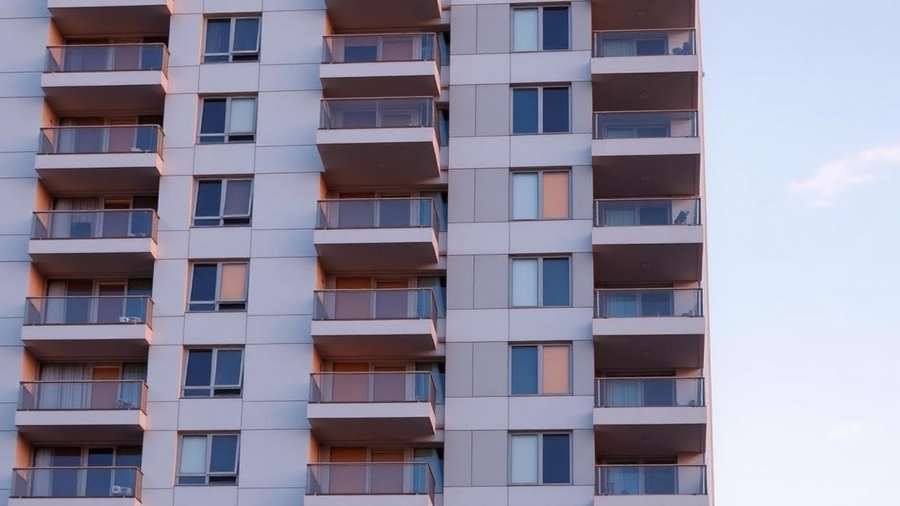 Fachada de edifício residencial moderno em São Paulo com sacadas, atendido pela Poder Absoluto.